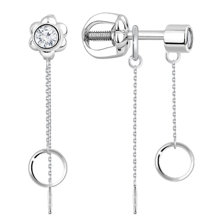 Купить оптом пусеты из серебра с фианитами 2340205197л-9 от Krasnoe