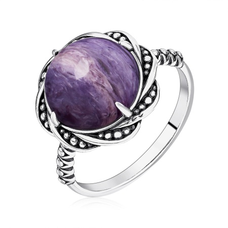 Купить оптом кольцо из серебра с чароитом 1310461998 от Krasnoe