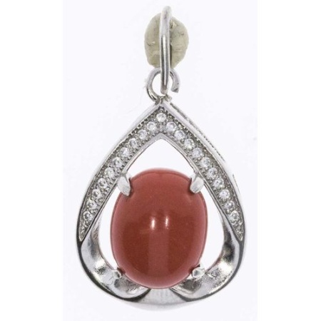 Купить оптом подвеска из серебра с кораллами и фианитами 3340283503 от Krasnoe