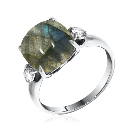 Купить оптом кольцо из серебра с лабрадоритом и фианитами 1340Л00380 от Krasnoe