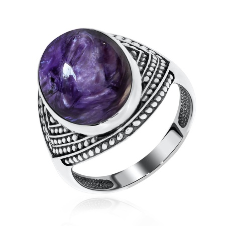 Купить оптом кольцо из серебра с чароитом 1310460969 от Krasnoe
