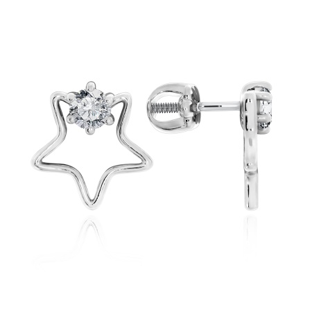 Купить оптом пусеты из серебра с фианитами П340201240 от Krasnoe