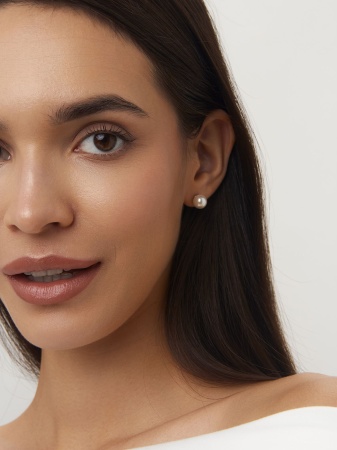 Купить оптом пусеты из серебра с жемчугами 2340241685 от Krasnoe