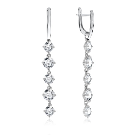 Купить оптом серьги из серебра с фианитами 2340200695 от Krasnoe