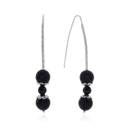 Купить оптом серьги из серебра с синтетическими авантюринами 2340361075-80 от Krasnoe