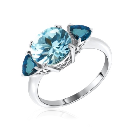 Купить оптом кольцо из серебра с кварцем и топазами 1340870226-79 от Krasnoe