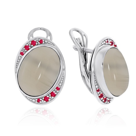Купить оптом серьги из серебра с агатами и ситаллами 2340390992-21 от Krasnoe
