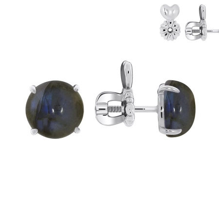 Купить оптом пусеты из серебра с лабрадоритами П340Л02680 от Krasnoe