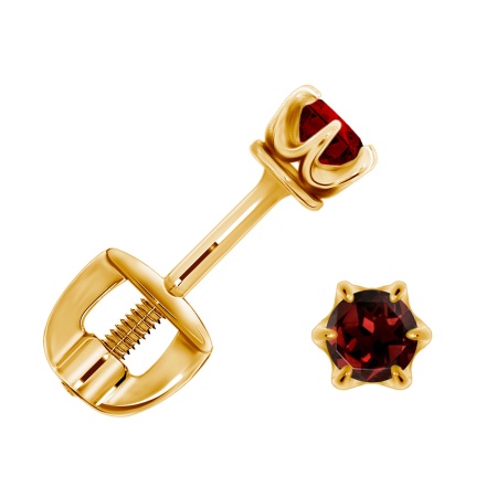 Купить оптом пусеты из серебра с гранатами П320150230 от Krasnoe