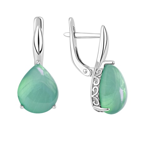 Купить оптом серьги из серебра с празиолитами 2340175161 от Krasnoe