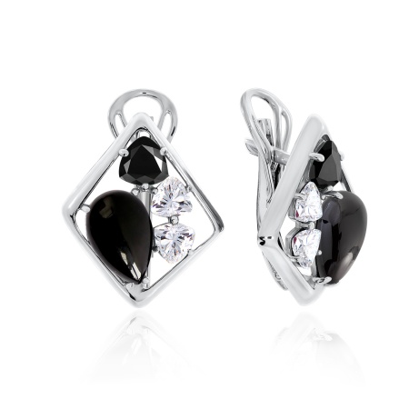 Купить оптом серьги из серебра с агатами и фианитами 2340391178-20 от Krasnoe