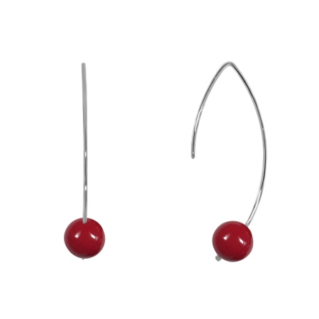 Купить оптом серьги из серебра с кораллами 2340281063 от Krasnoe