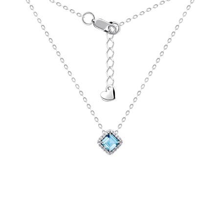 Купить оптом колье из серебра с топазом и фианитами 8340071875л-3-45 от Krasnoe