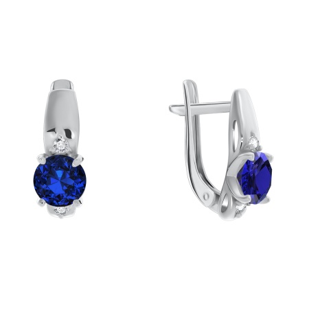 Купить оптом серьги из серебра с ситаллами и фианитами 2340880259-82 от Krasnoe