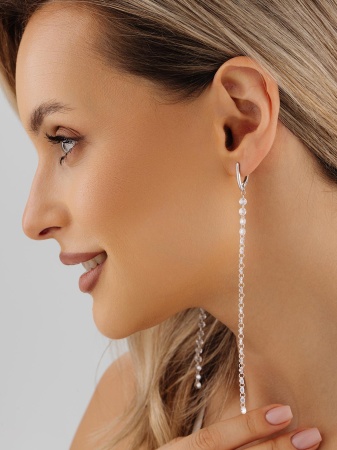 Купить оптом серьги из серебра с фианитами 2340200603 от Krasnoe