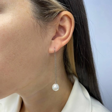 Купить оптом серьги из серебра с жемчугами 2340240710-3 от Krasnoe