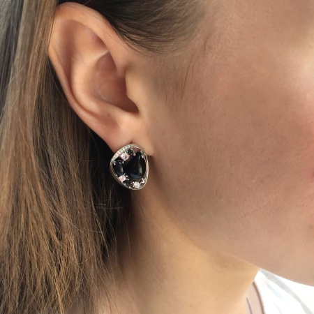 Купить оптом серьги из серебра с агатами и фианитами 2340391172-20 от Krasnoe