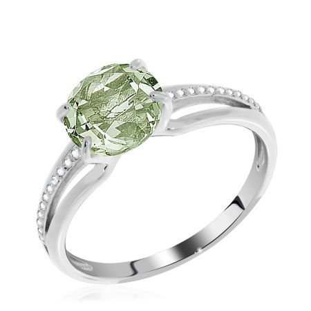 Купить оптом кольцо из серебра с аметистом и фианитами 1340061332-60 от Krasnoe