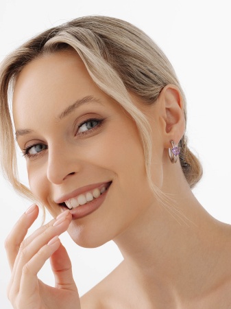 Купить оптом серьги из серебра с аметистами 2340065539 от Krasnoe