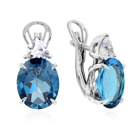 Купить оптом серьги из серебра с кварцем и фианитами 2340780998-76 от Krasnoe