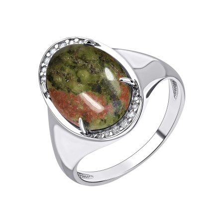 Купить оптом кольцо из серебра с яшмой и фианитами 1340301968л от Krasnoe
