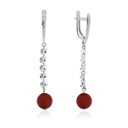Купить оптом серьги из серебра с агатами и фианитами 2340650624-37 от Krasnoe