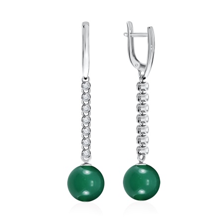 Купить оптом серьги из серебра с агатами и фианитами 2340391044л-60 от Krasnoe