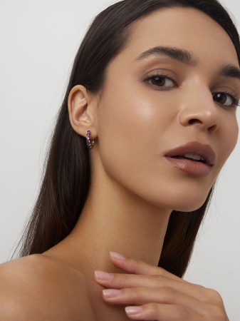 Купить оптом серьги из серебра с аметистами 2320061319 от Krasnoe