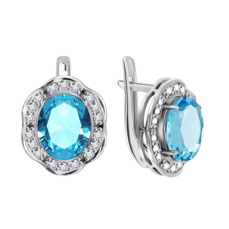 Купить оптом серьги из серебра с кварцем и фианитами 2340180141-73 от Krasnoe