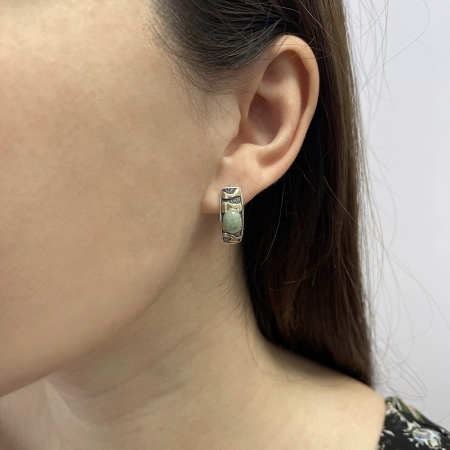 Купить оптом серьги из серебра с авантюринами 2317361758-1-60 от Krasnoe