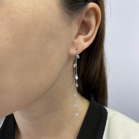 Купить оптом серьги из серебра с фианитами 2340202240-3 от Krasnoe