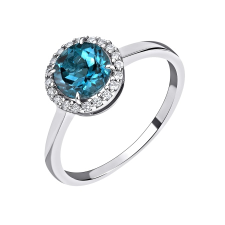 Купить оптом кольцо из серебра с топазом и фианитами 1340071972л-76 от Krasnoe