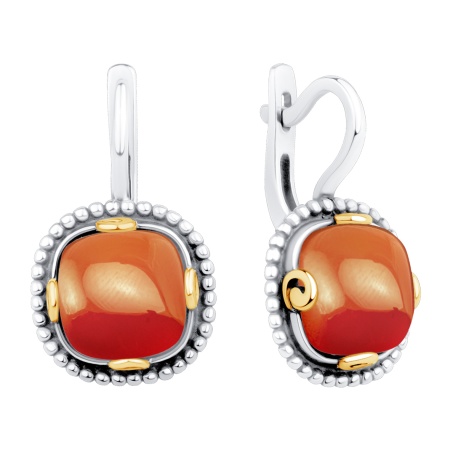 Купить оптом серьги из серебра с сердоликами 2317685801 от Krasnoe