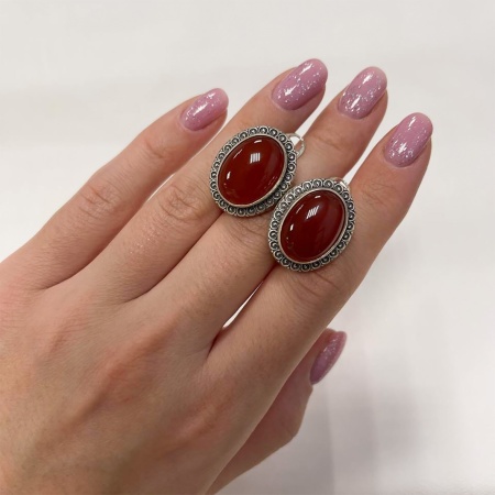 Купить оптом серьги из серебра с агатами 2310390956-40 от Krasnoe