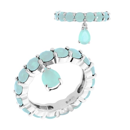 Купить оптом кольцо из серебра с агатами 1340391314-79-170 от Krasnoe