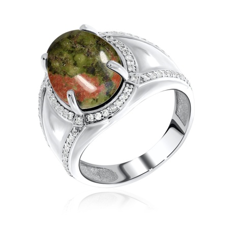 Купить оптом кольцо из серебра с яшмой и фианитами 1340300989л от Krasnoe