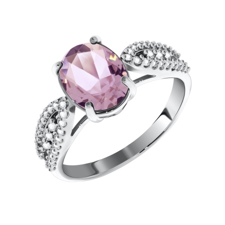 Купить оптом кольцо из серебра с кристалл ювелирныйом и фианитами 1340290186л-35 от Krasnoe