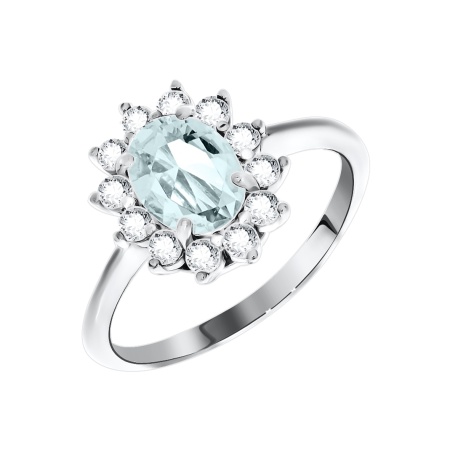 Купить оптом кольцо из серебра с кварцем и фианитами 1340183604-79 от Krasnoe