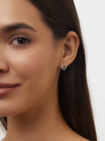 Купить оптом пусеты из серебра с фианитами 2340205074л от Krasnoe