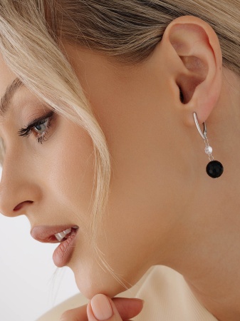 Купить оптом серьги из серебра с агатами и фианитами 2340430625 от Krasnoe