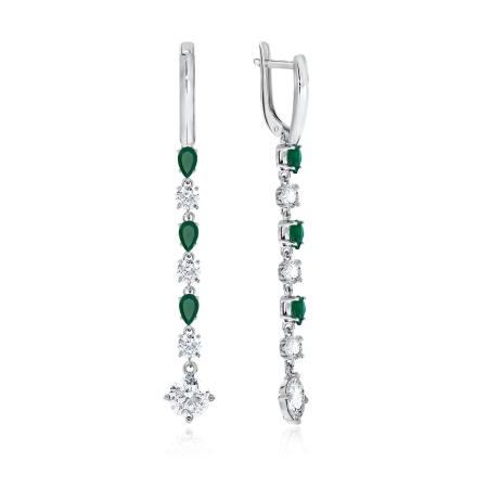 Купить оптом серьги из серебра с агатами и фианитами 2340392512л-60 от Krasnoe