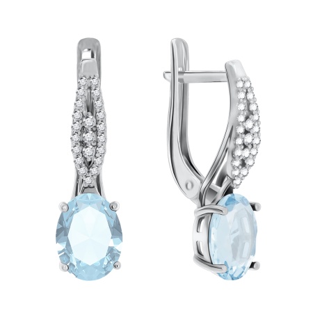 Купить оптом серьги из серебра с кварцем и фианитами 2340180186-70 от Krasnoe