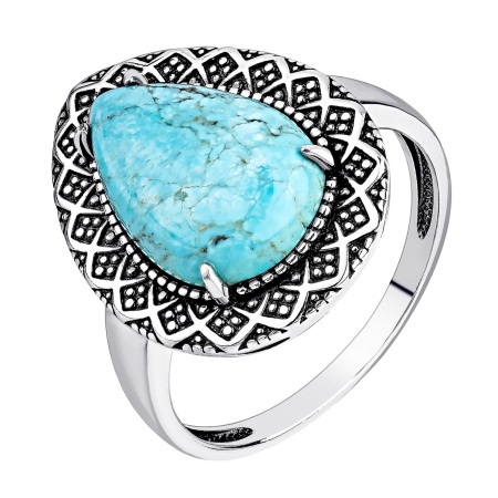 Купить оптом кольцо из серебра с бирюзой 1310315062 от Krasnoe