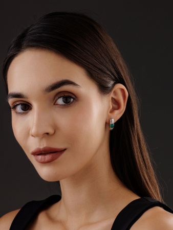 Купить оптом серьги из серебра с агатами и фианитами 2340392378л-60 от Krasnoe