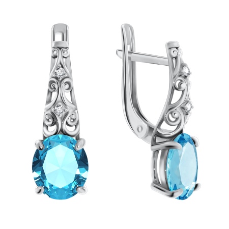 Купить оптом серьги из серебра с кварцем и фианитами 2340180122-73 от Krasnoe