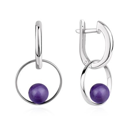 Купить оптом серьги из серебра с чароитами 2340465511 от Krasnoe