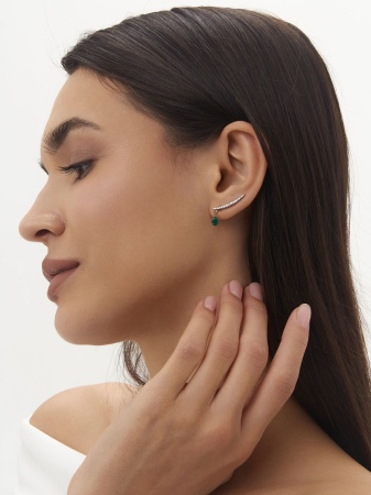 Купить оптом серьги из серебра с агатами и фианитами 2340394903л-60 от Krasnoe