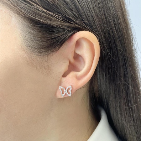 Купить оптом пусеты из серебра с фианитами 2329204820л от Krasnoe