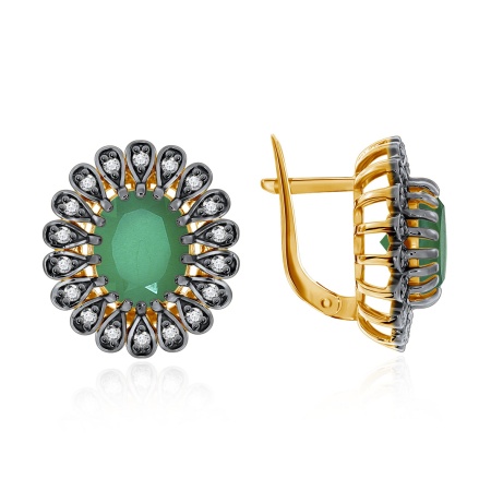 Купить оптом серьги из серебра с агатами и фианитами 2321390251-60 от Krasnoe