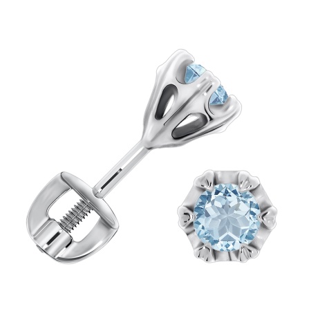 Купить оптом пусеты из серебра с топазами П340070642 от Krasnoe